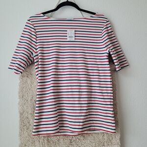 NWT J CREW TOP SHIRT SWEATER COTTON STRIPED MEDIUM